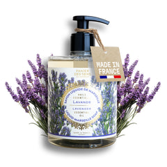 Panier des Sens front bottle showing lavender scent and elegant design benefits hand care