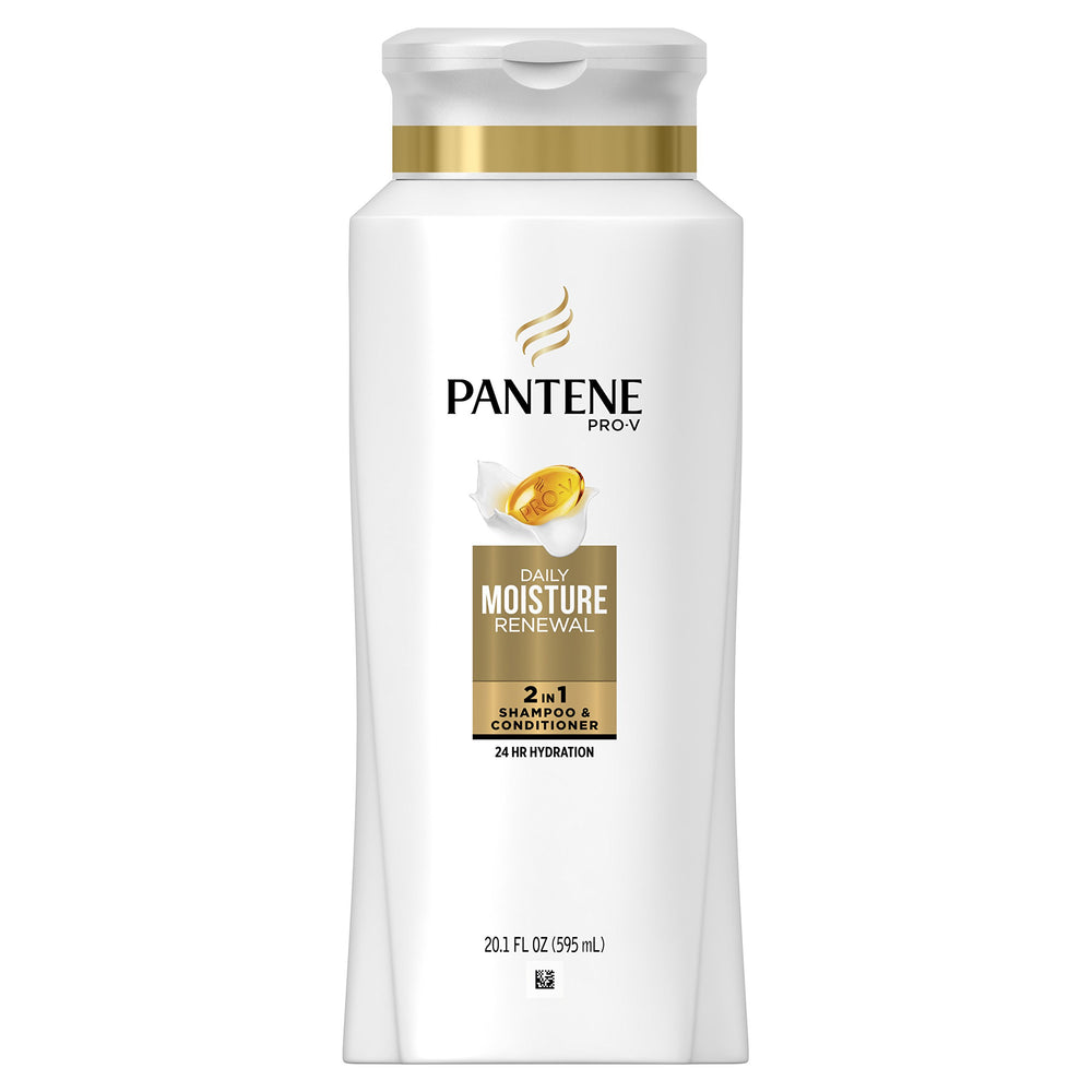 Pantene front bottle showing brand and product benefits for quick hydration