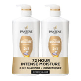 Pantene front packaging twin pack showing product and benefits
