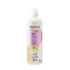 Pantene shampoo pour demonstrating gentle flow and easy application benefit