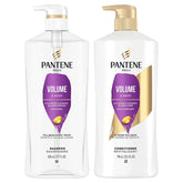 Pantene front packaging showing the Volume & Body trio and brand benefits