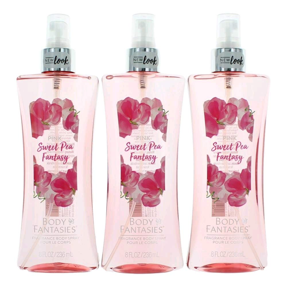 Parfums De Coeur Pink Sweet Pea front packaging shows bottle and scent for everyday refreshment
