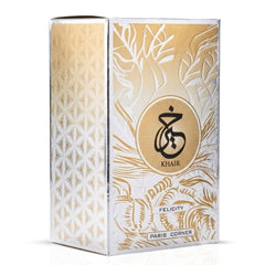 Paris Corner Khair Felicity 100ml bottle next to a ruler showing real size for travel planning