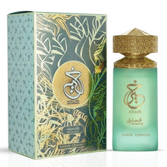 Paris Corner Khair pistachio front bottle showing clean design and wearable scent