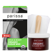 Parissa front packaging showing organic sugar wax kit benefits and label
