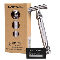 Parker 99R front view showing chrome finish and grooming benefit