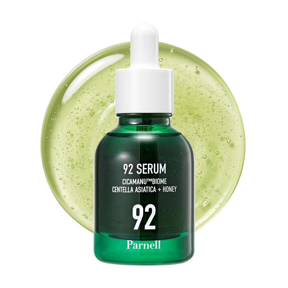 Parnell front bottle showing serum packaging and calming benefits