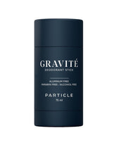Particle Gravité deodorant front packaging showing bottle and label for confident scent