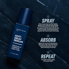 Particle scalp close-up demonstrating easy root application and scalp comfort