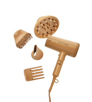 PATTERN blow dryer front view showing design and attachments for versatile styling