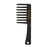 PATTERN wide tooth comb front view showing sturdy build and easy grip benefit