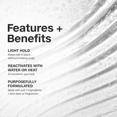Close-up texture of Paul Mitchell glaze highlighting lightweight clear finish for flexible hold