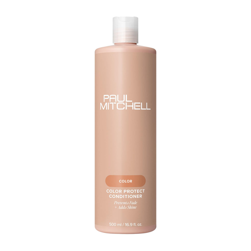 Paul Mitchell front bottle showing product and benefit: color protection