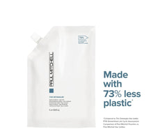 Creamy conditioner texture being poured from pouch by Paul Mitchell for easy application