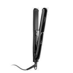 Paul Mitchell flat iron front view showing slim profile and ergonomic handle for control