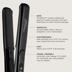 Paul Mitchell ceramic plates close-up showing smooth surface for even heat distribution