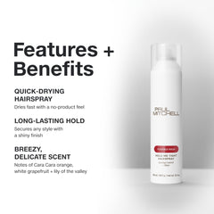 Paul Mitchell mist cloud close-up showing quick-dry texture benefit