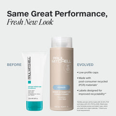 Paul Mitchell conditioner texture poured from bottle for smooth detangling