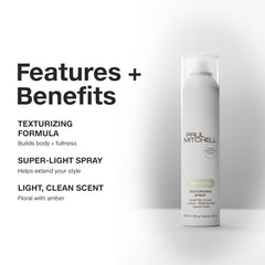 Paul Mitchell nozzle and label detail highlighting spray control and ingredient clarity for precise styling