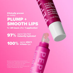 Paula's Choice lip gloss on model wrist showing wearable plum color and quick touch-up benefit
