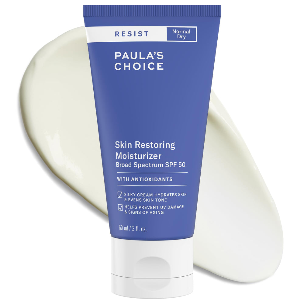 Paula's Choice front packaging showing SPF 50 protection and hydration benefit