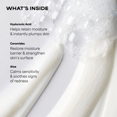 Paula's Choice creamy foam texture demonstrating hydration without tightness