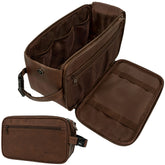 PAVILIA front view showing sleek PU leather and zippered closure, durable travel look