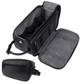 PAVILIA toiletry bag front view showcasing sleek PU leather and durable zipper for travel