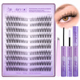 Pawotence front packaging showing full cluster lash kit and included tools for convenience