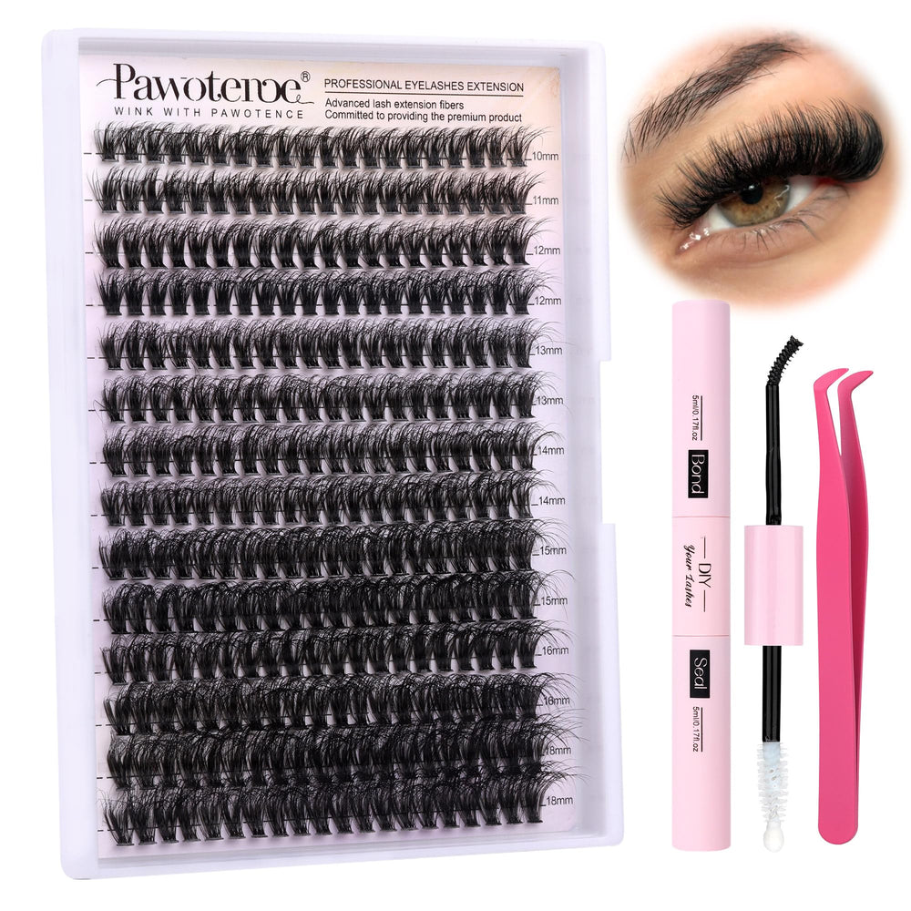 Pawotence front packaging of the full lash extension kit showing contents and convenience