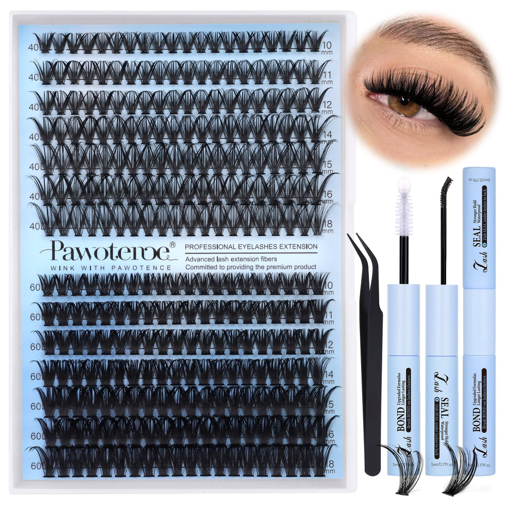 Pawotence front packaging showing full DIY lash cluster kit benefits