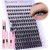 Pawotence front packaging showing complete lash cluster kit and tools for DIY application