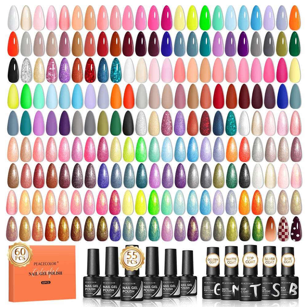 PEACECOLOR front packaging showing full 60-piece kit and color range benefit: easy starter set