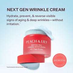 Peach & Lily creamy texture close-up demonstrating lightweight absorption and smooth finish
