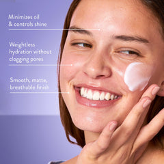 Peach Slices texture close-up displaying lightweight cream and fast absorption benefit