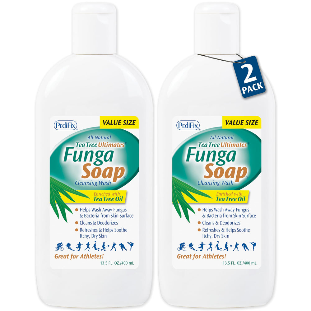 Pedifix FungaSoap front packaging shows product and size, promoting clear labeling benefits