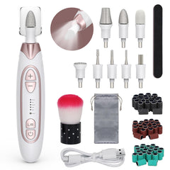 PELCAS front view showing compact cordless nail file, clear handling benefit