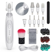 PELCAS front view of cordless nail file showing compact ergonomic design and control