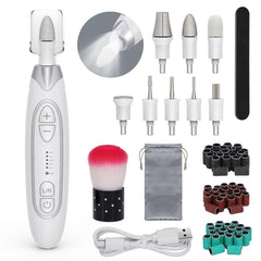 PELCAS front view of cordless nail file showing compact ergonomic design and control