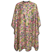 Pelocapa front view of floral cape showing full pattern and neat finish benefit: professional appearance