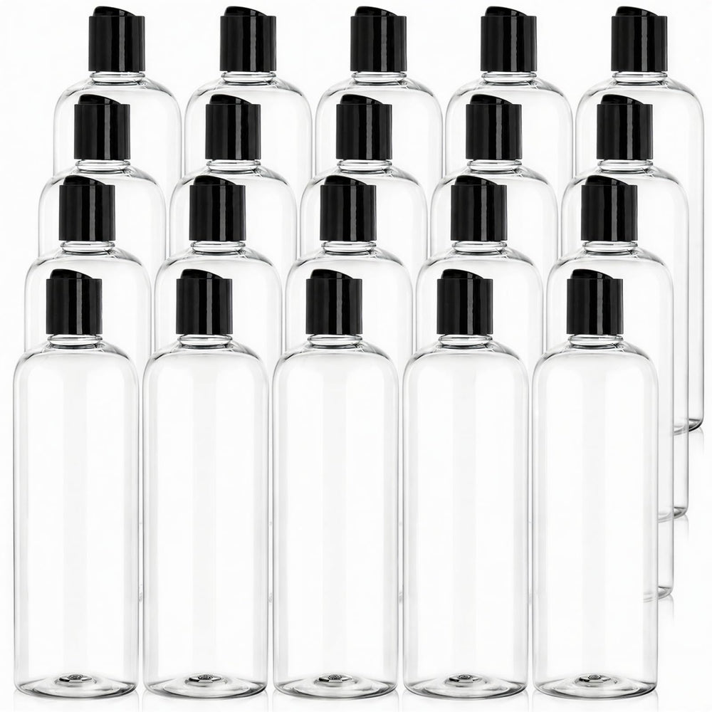 Peohud front view of clear 16oz bottle showing full shape and cap benefit