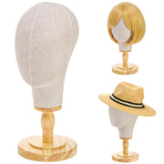 Peohud front view showing canvas-covered mannequin head and professional display benefit