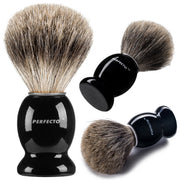 Perfecto brush front view with black handle showing elegant finish and control