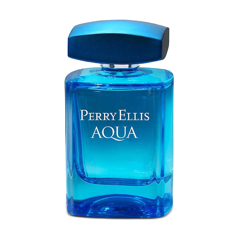 Perry Ellis Aqua front bottle view showing clean aquatic styling and modern appeal