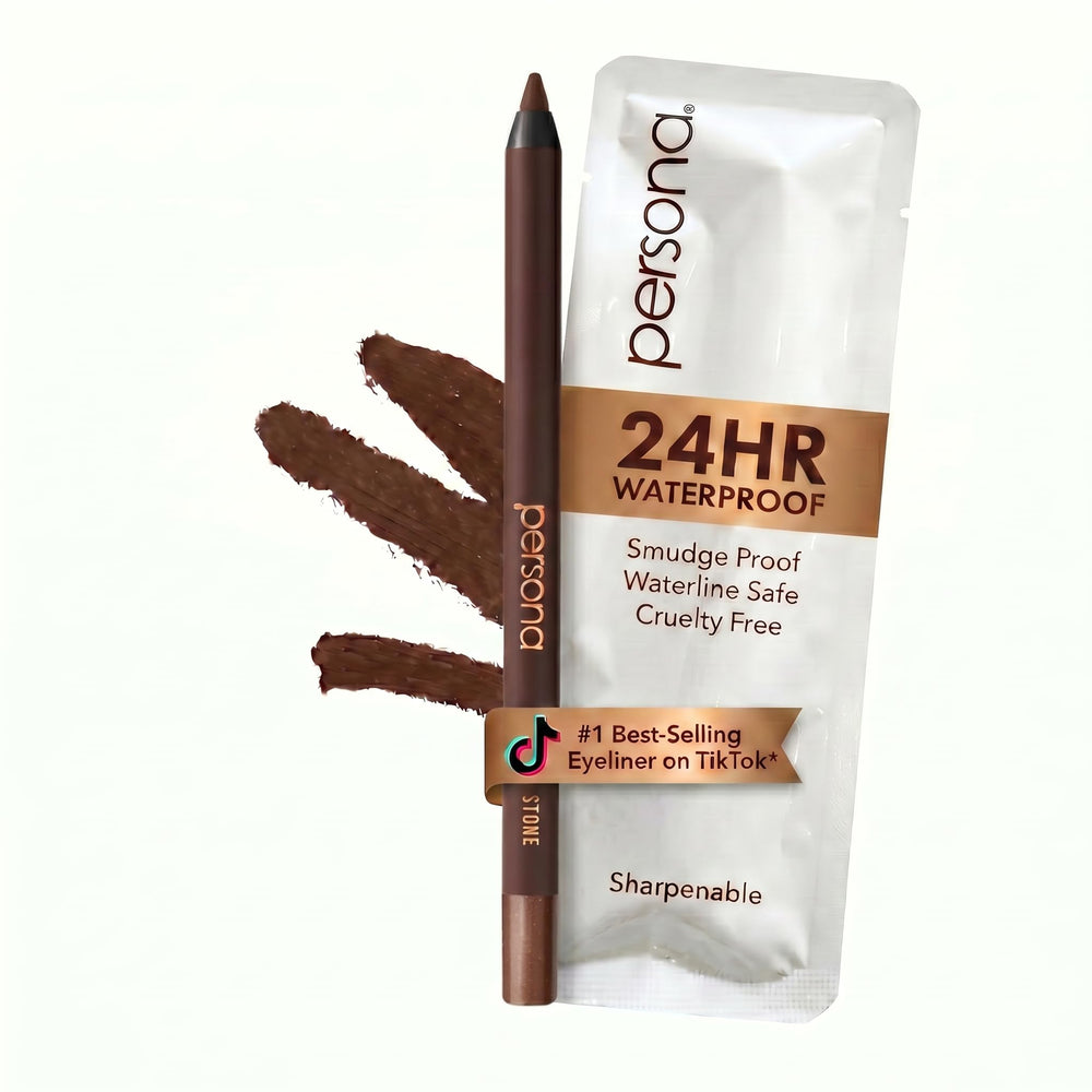 PERSONA pencil front packaging showing shade and longwear benefit
