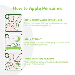 Perspirex texture on skin demonstrating quick-drying dryness benefit