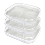 PGAXM front view clear hard zipper case showing contents for quick access