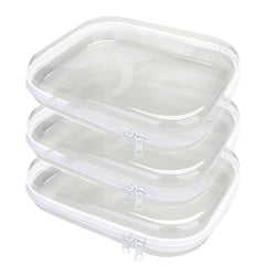 PGAXM front view clear hard zipper case showing contents for quick access