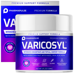Pharmapulse Varicosyl cream texture close-up highlighting fast-absorbing, non-greasy finish