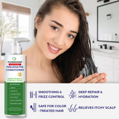 PHARMBANNER pump close-up and tea tree label highlighting natural calm